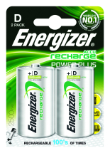 Batteries Rechargeable Alkaline D 2 pk S639