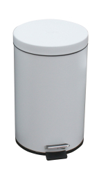 Bin Pedal 20ltr White with Galvanised Liner